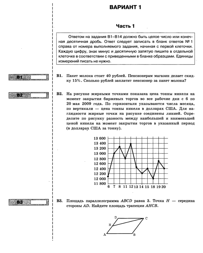ЕГЭ по математике 2014 год